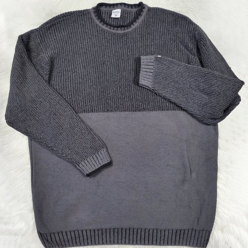 Men's Columbia Sweater Size 4XB Gray 100 Percent Oversize 4 Extra Big Pullover